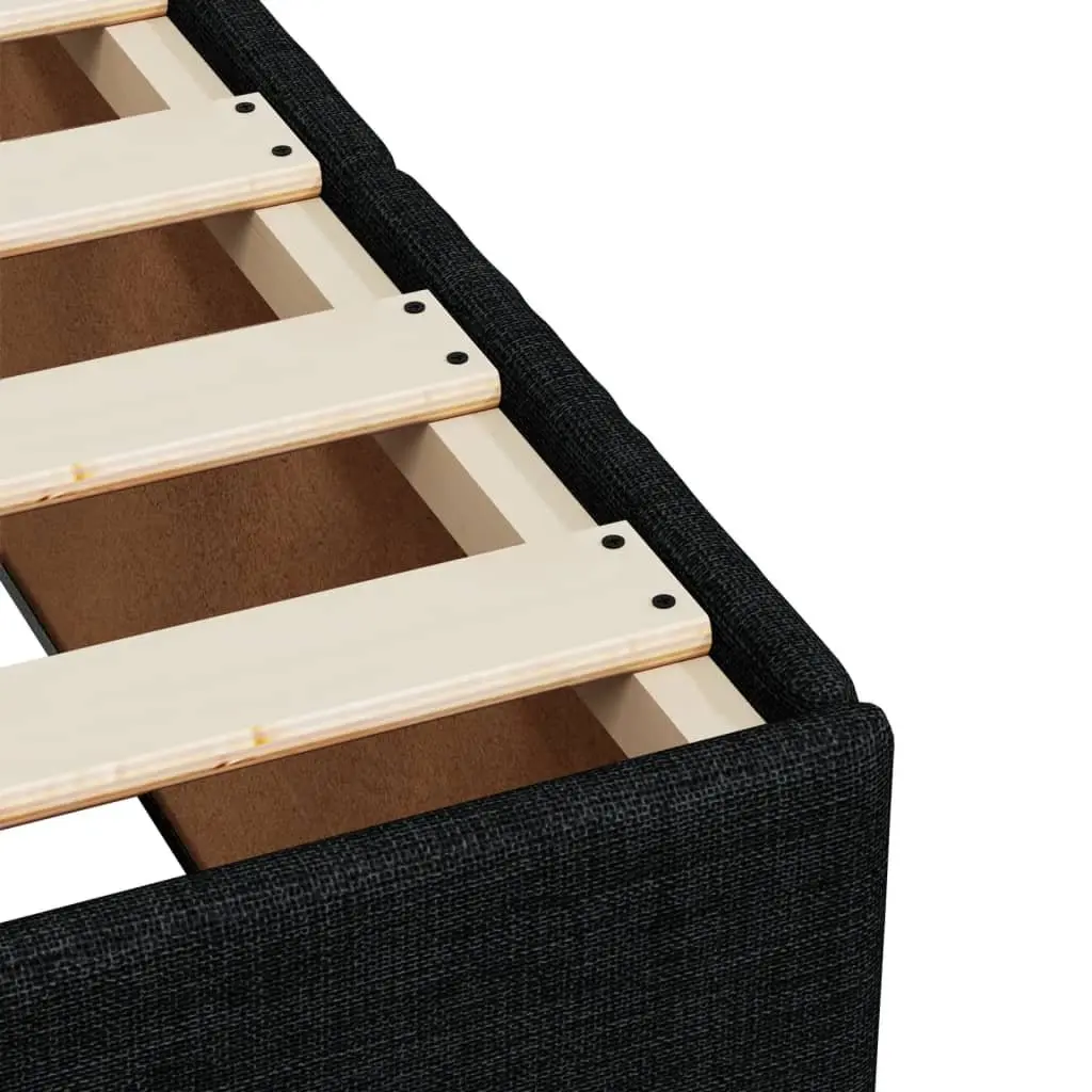 Box Spring Bed King Single Black Fabric Pocket Spring Mattress