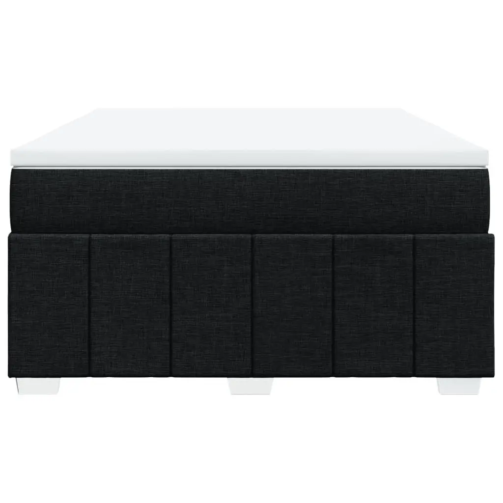 Double Size Pocket Spring Mattress Bed with Slatted Base Black Fabric