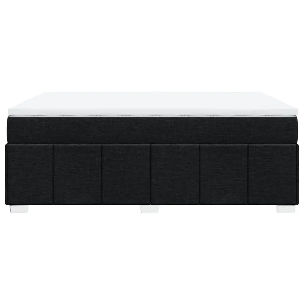 Double Size Pocket Spring Mattress Bed with Slatted Base Black Fabric