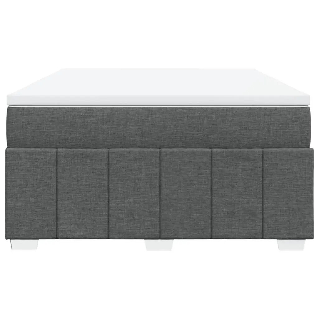 Queen Size Bed Frame with Grey Fabric Pocket Spring Mattress and Slatted Base