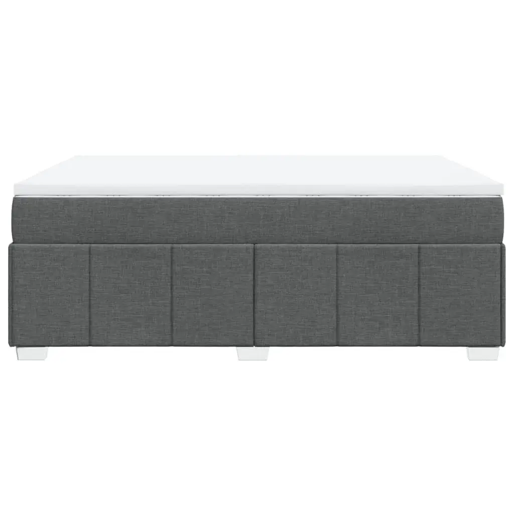 Queen Size Bed Frame with Grey Fabric Pocket Spring Mattress and Slatted Base