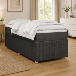 King Single Pocket Spring Bed with Black Fabric Frame