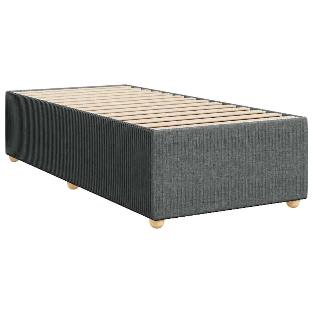 Box Spring Bed King Single Black Fabric Frame Pocket Spring Mattress