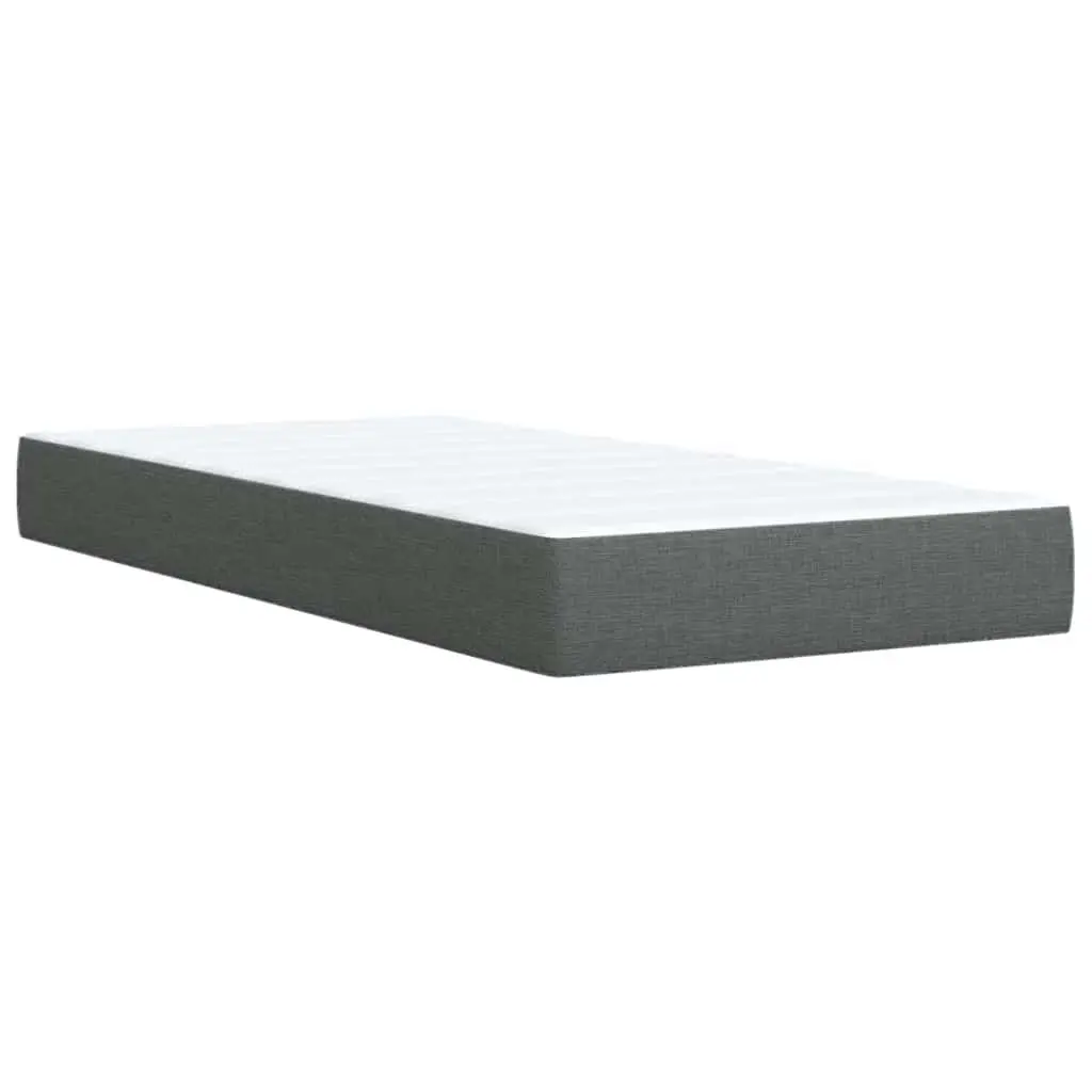 Box Spring Bed King Single Black Fabric Frame Pocket Spring Mattress