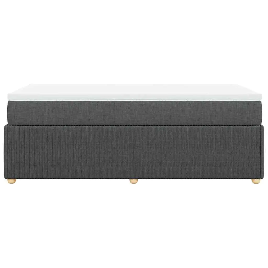 Box Spring Bed King Single Black Fabric Frame Pocket Spring Mattress