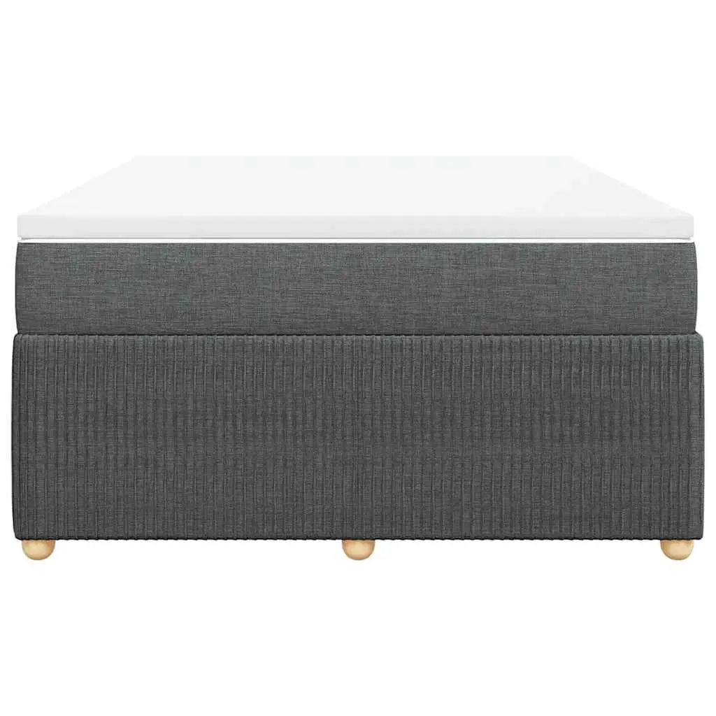 Double Box Spring Bed Black Fabric Double Size Pocket Spring Mattress