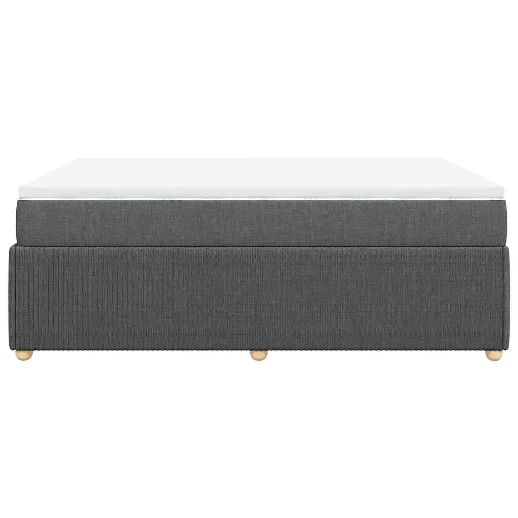 Double Box Spring Bed Black Fabric Double Size Pocket Spring Mattress