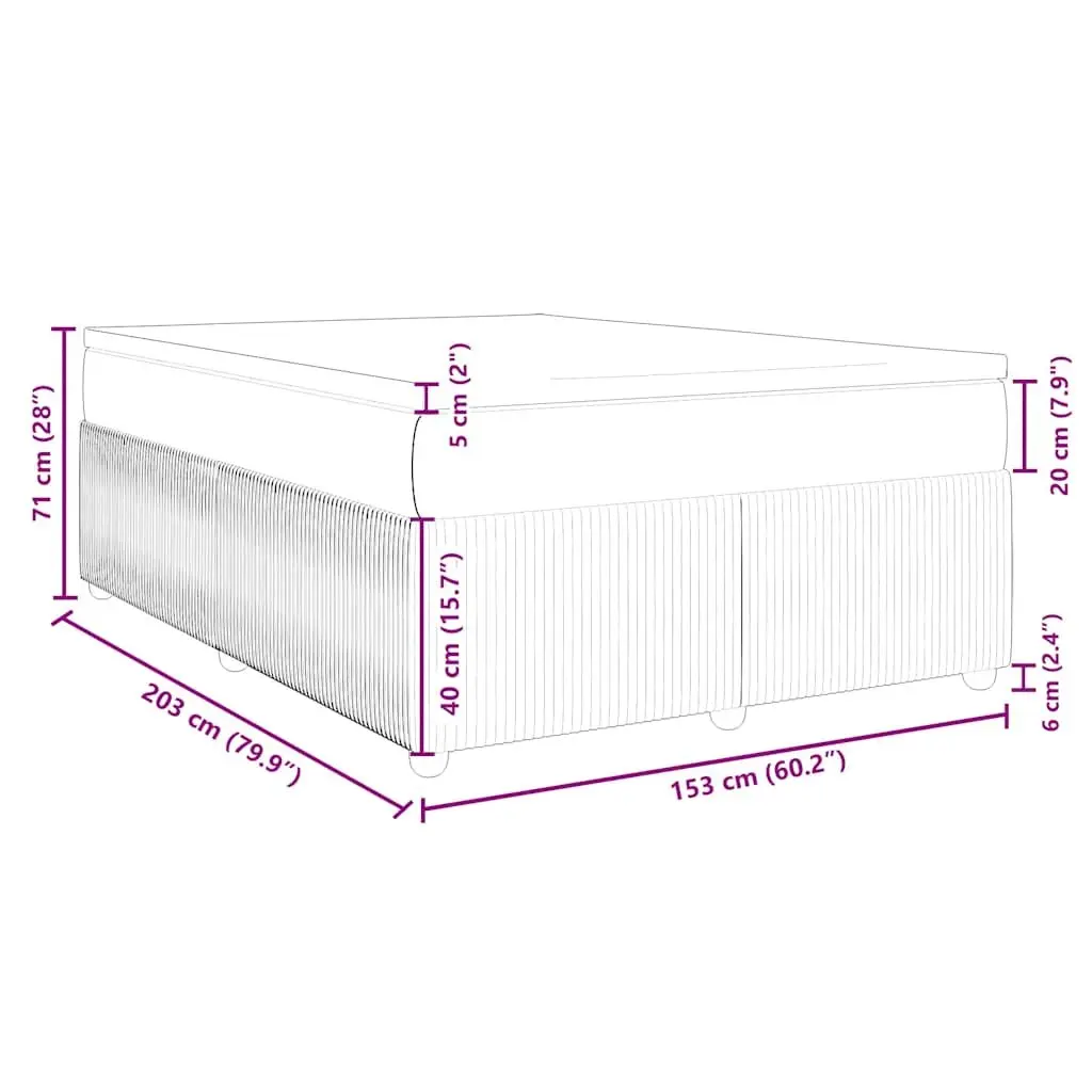 Queen Box Spring Bed Grey Fabric Pocket Sprung Mattress