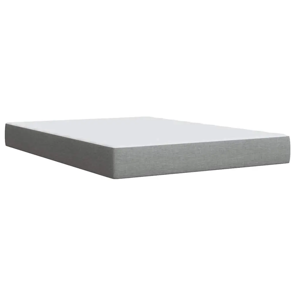 Queen Box Spring Bed Grey Fabric Pocket Sprung Mattress