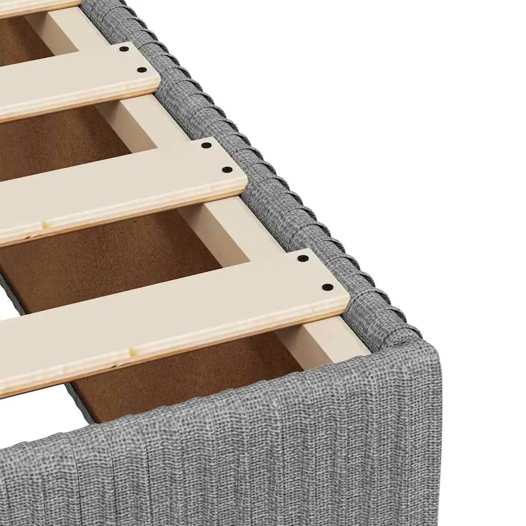 Queen Box Spring Bed Grey Fabric Pocket Sprung Mattress