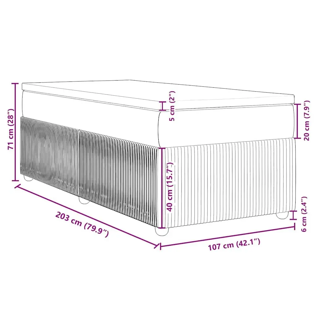 King Single Bed Frame Black Velvet Pocket Spring Mattress Set