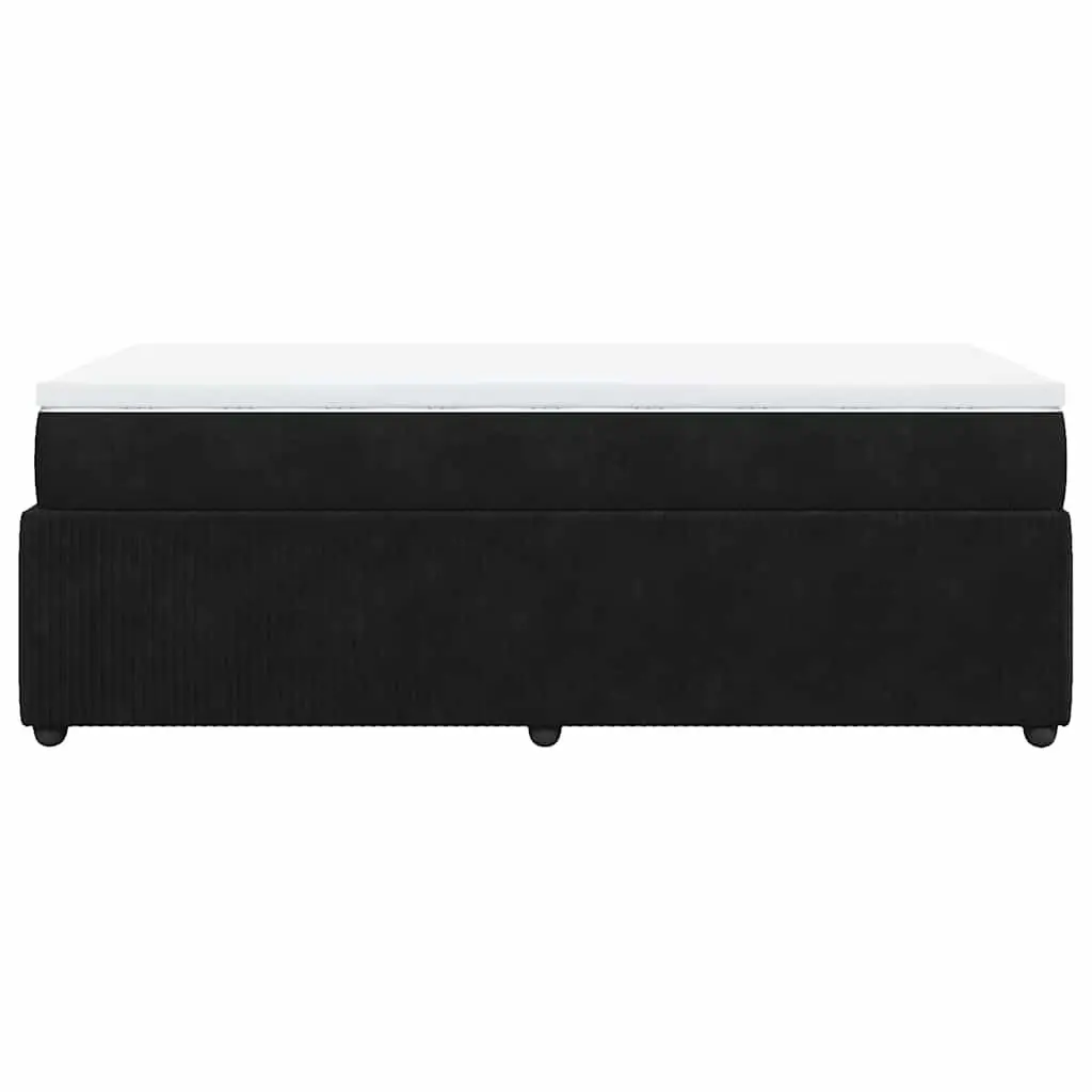 King Single Bed Frame Black Velvet Pocket Spring Mattress Set