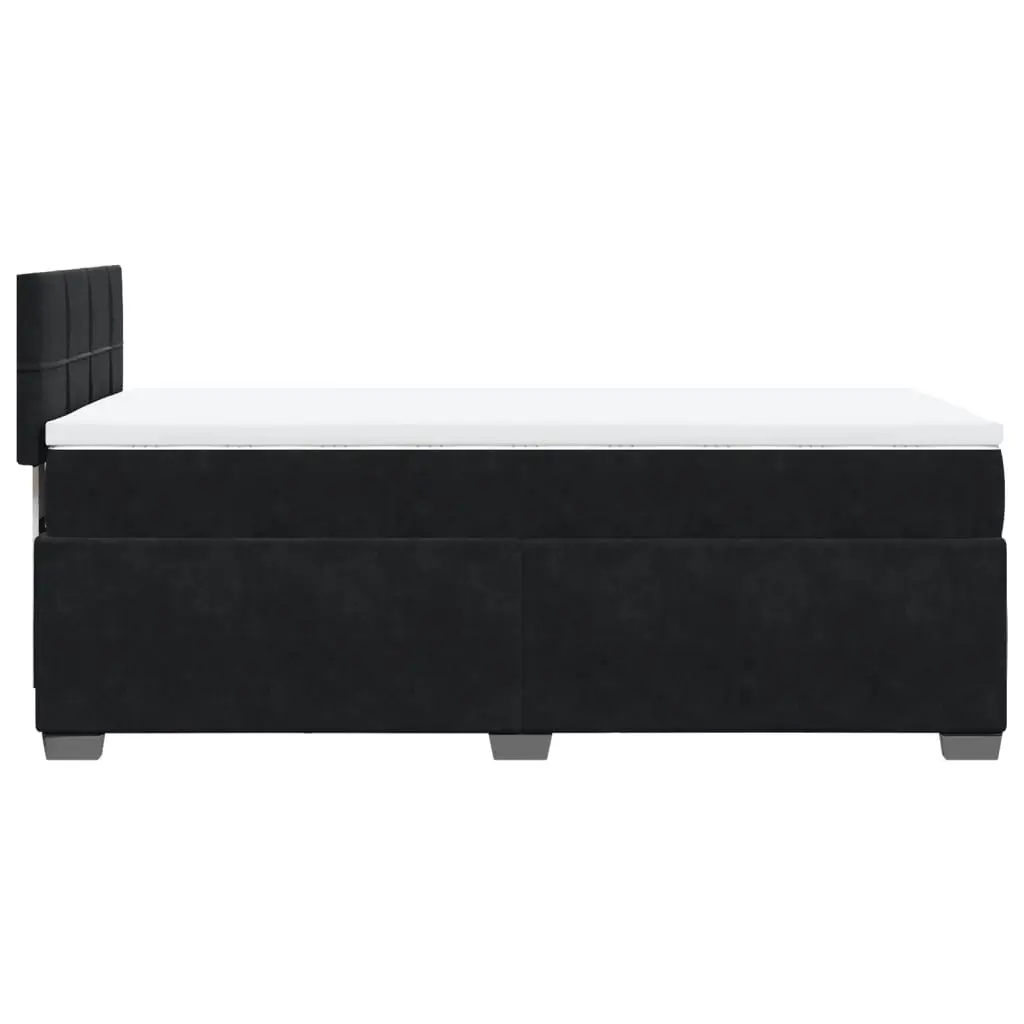 Box Spring Bed King Single Black Fabric Frame Pocket Spring Mattress