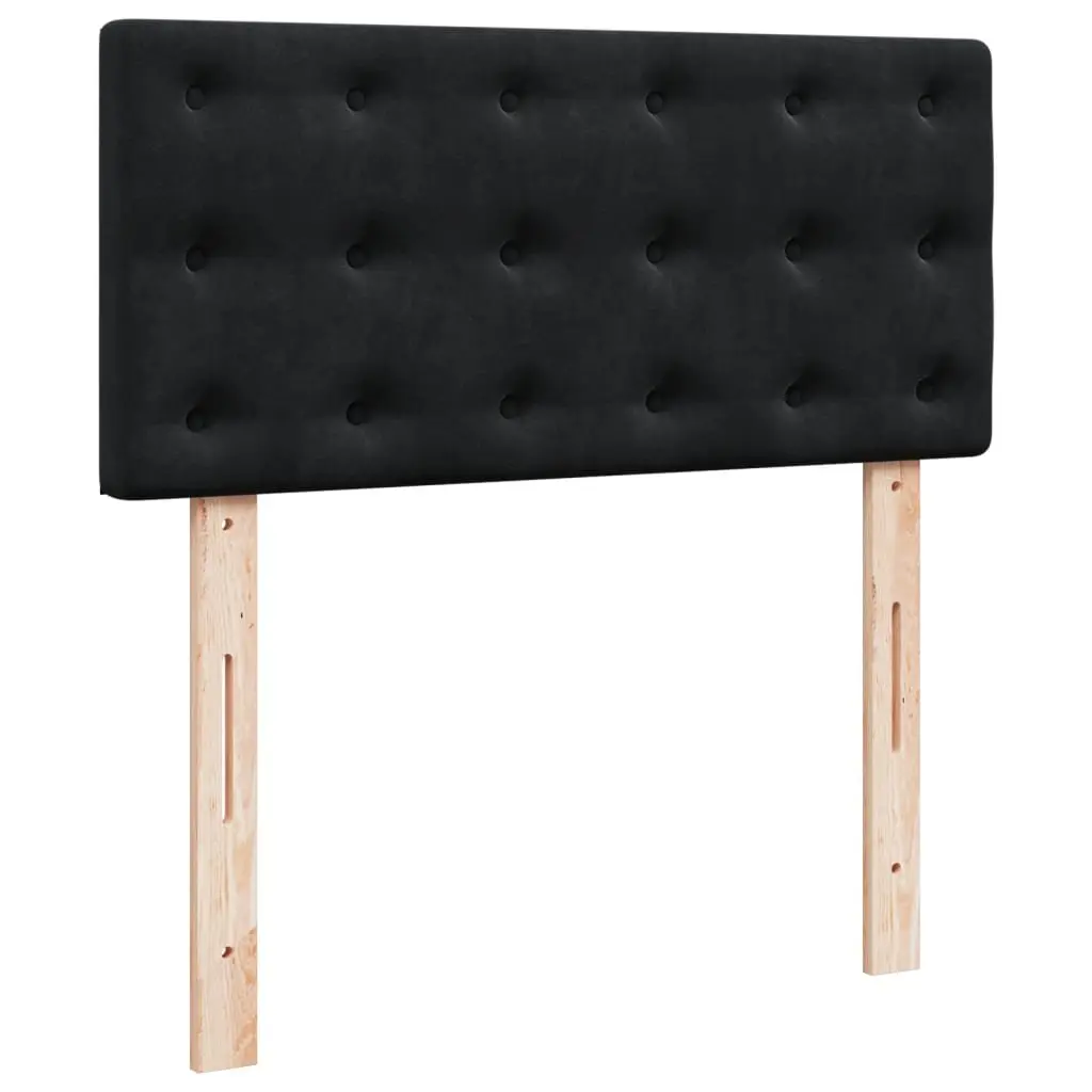 King Single Box Spring Bed Black Fabric Frame Pocket Spring Mattress