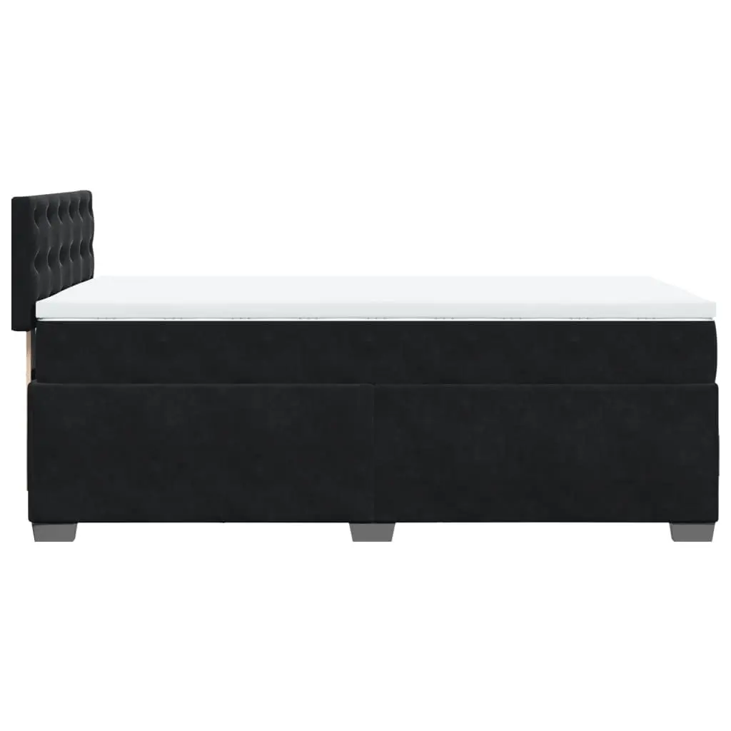 King Single Box Spring Bed Black Fabric Frame Pocket Spring Mattress