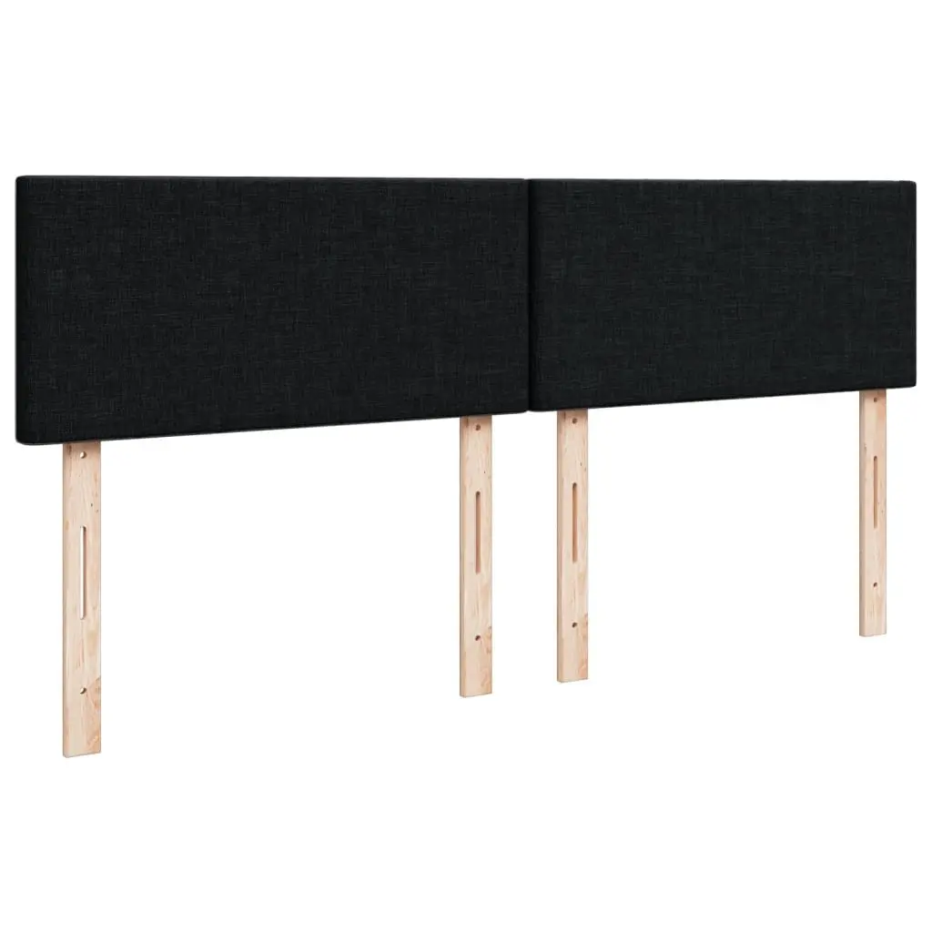 Double Box Spring Bed Black Fabric Pocket Spring Mattress