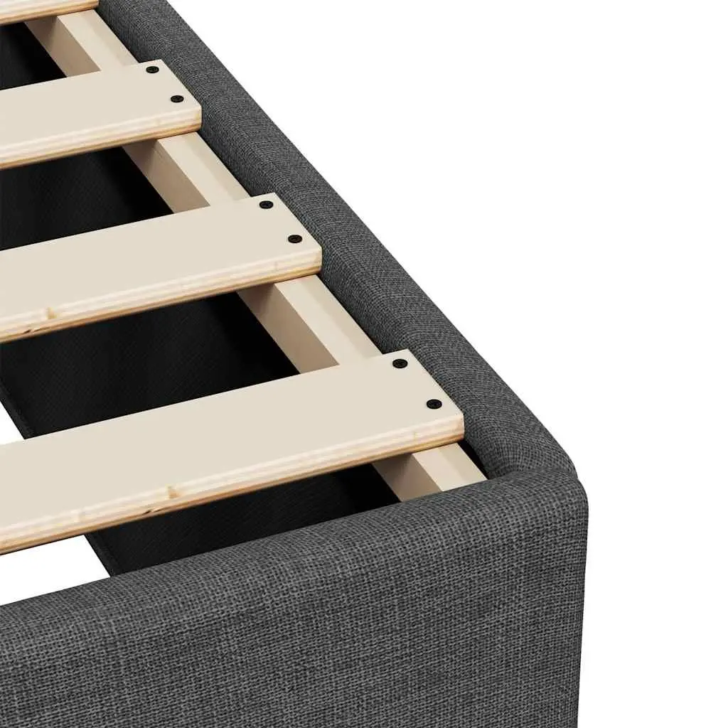 Double Box Spring Bed Black Fabric Frame Double Pocket Sprung Mattress Slatted Base