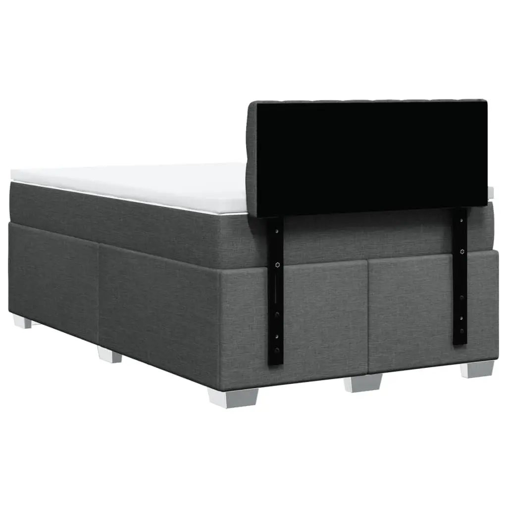 Double Box Spring Bed Black Fabric Frame Double Pocket Sprung Mattress Slatted Base