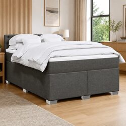 Double Box Spring Bed with Pocket Spring Mattress in Black