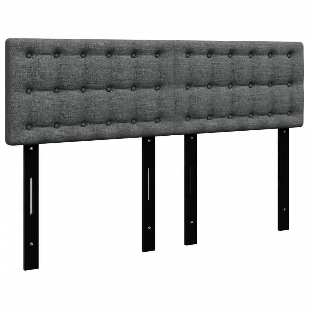 Double Box Spring Bed Black Fabric Frame Pocket Spring Mattress