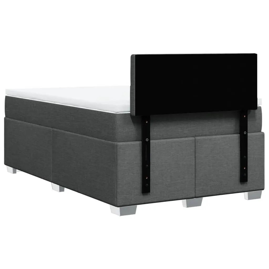 Double Box Spring Bed Black Fabric Frame Pocket Spring Mattress