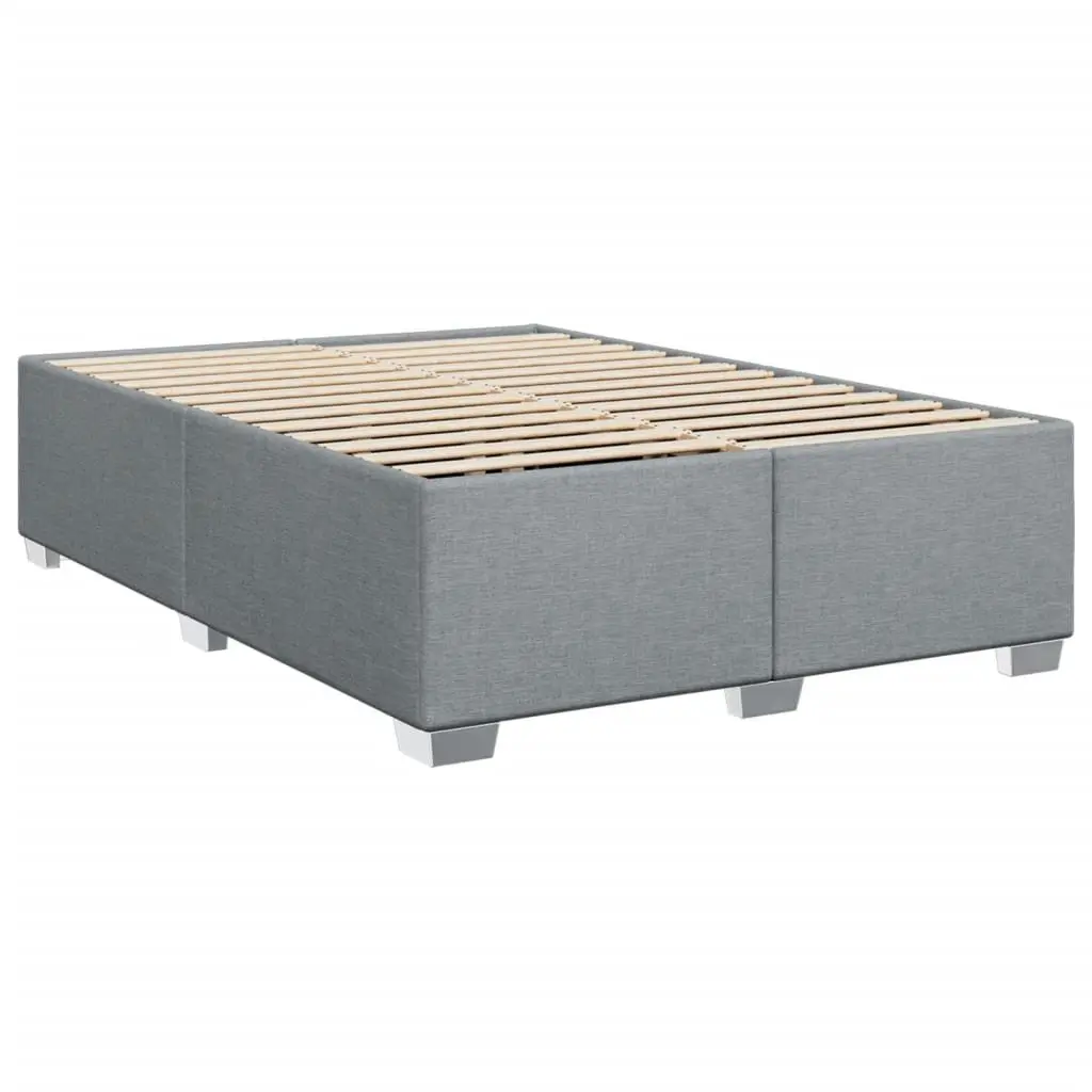 Queen Box Spring Bed Grey Fabric Pocket Spring Mattress