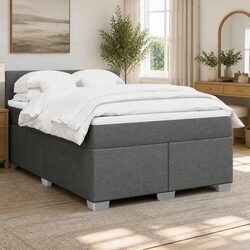 Cozy Queen Box Spring Bed with Pocket Mattress in Black