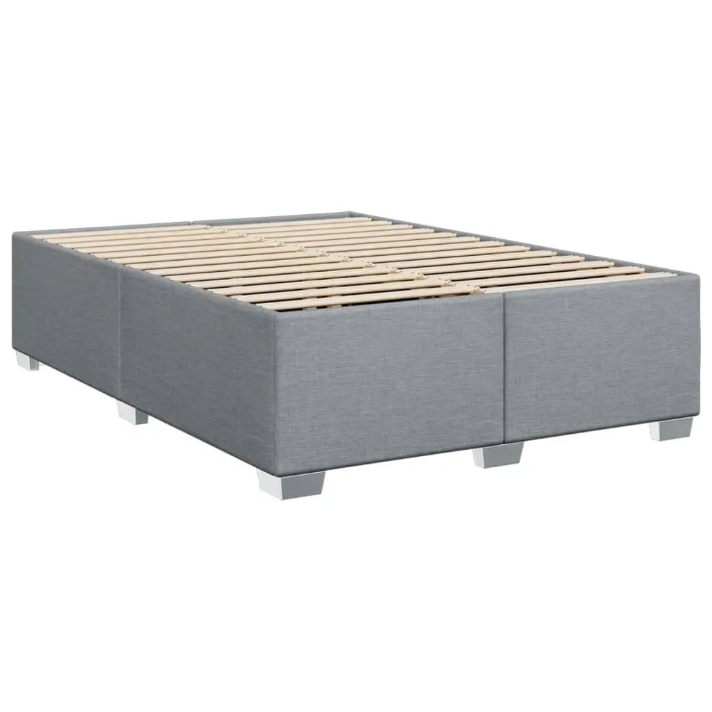 Queen Box Spring Bed Dark Grey Fabric Pocket Spring Mattress