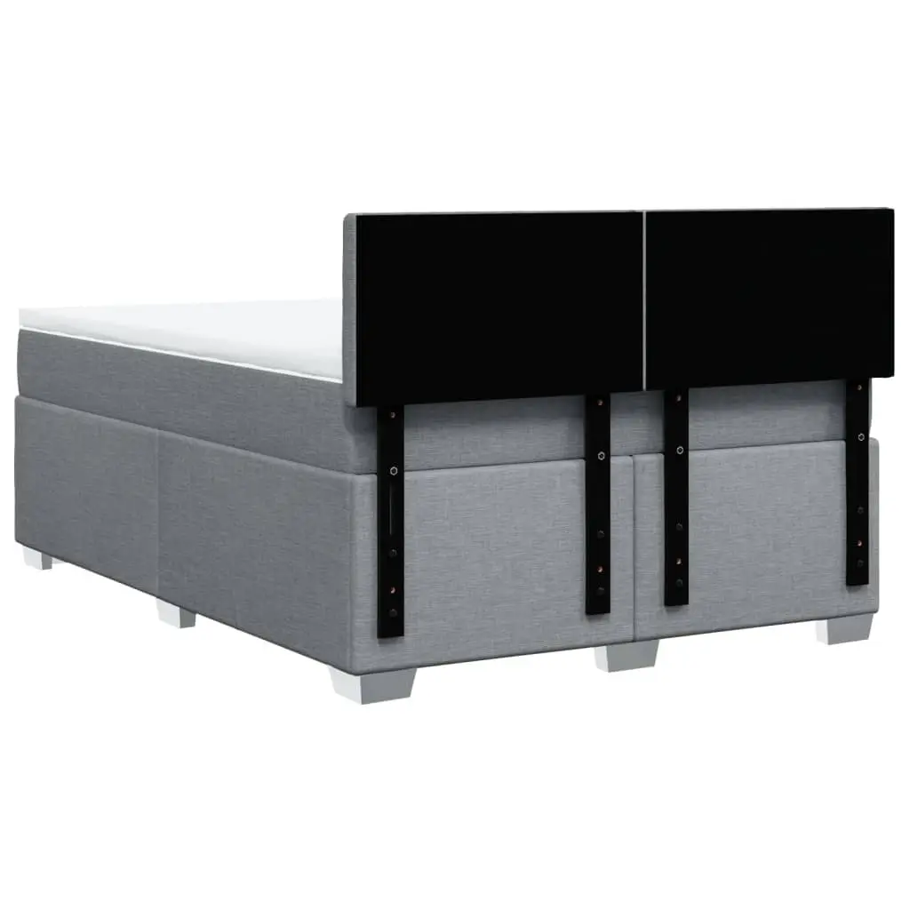 Queen Box Spring Bed Dark Grey Fabric Pocket Spring Mattress