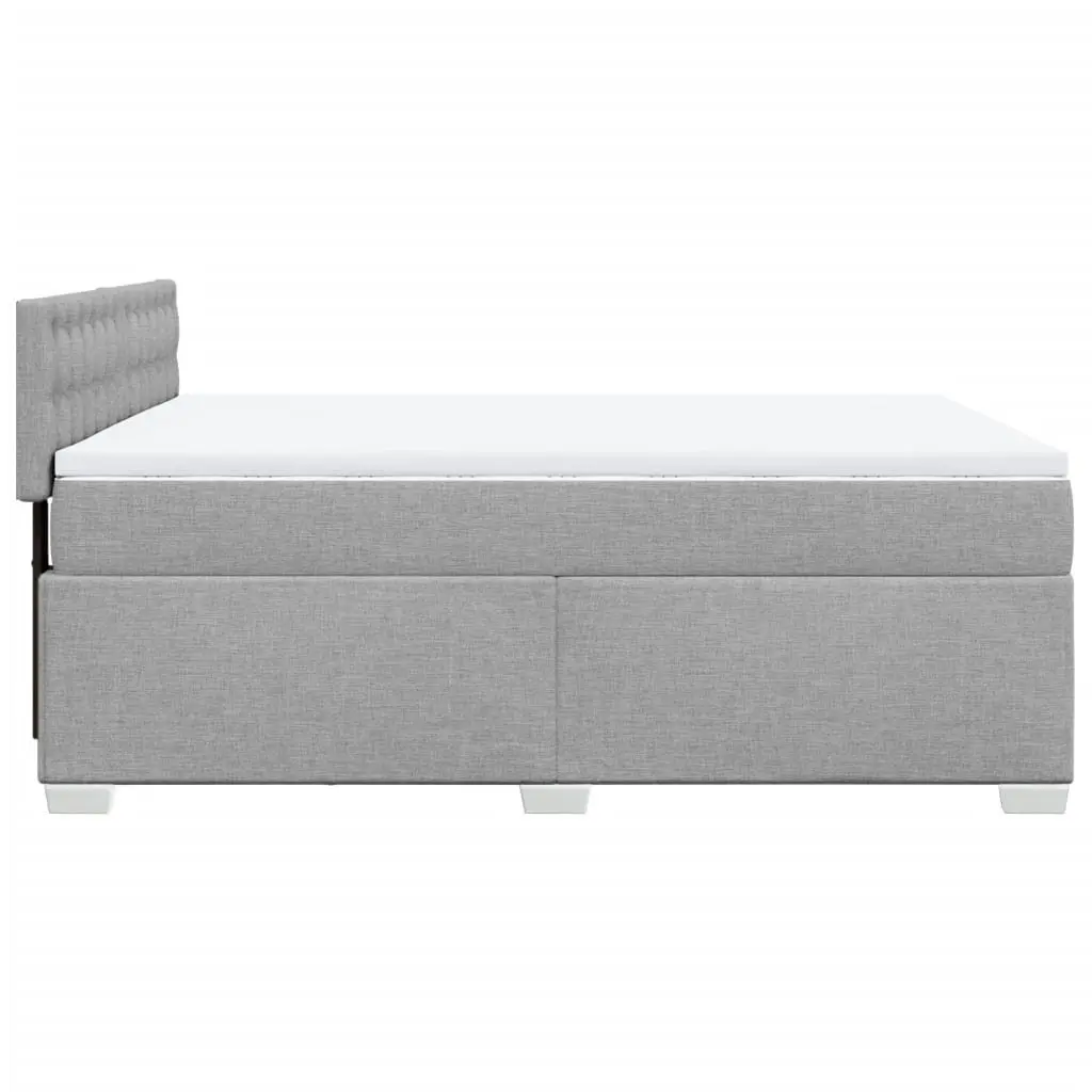 Queen Box Spring Bed Dark Grey Fabric Pocket Spring Mattress