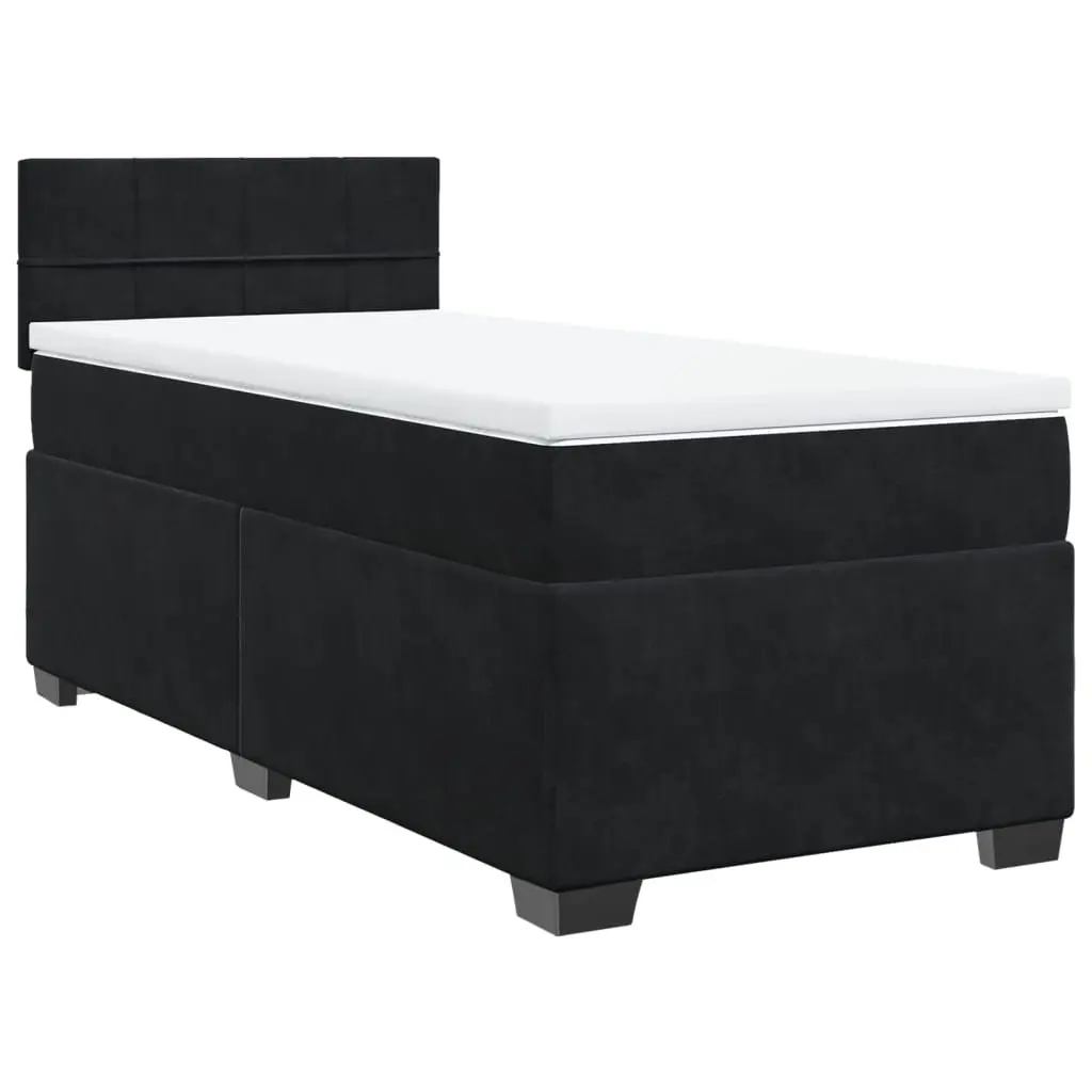 Pocket Sprung Mattress King Single Velvet Upholstered Box Spring Bed Frame