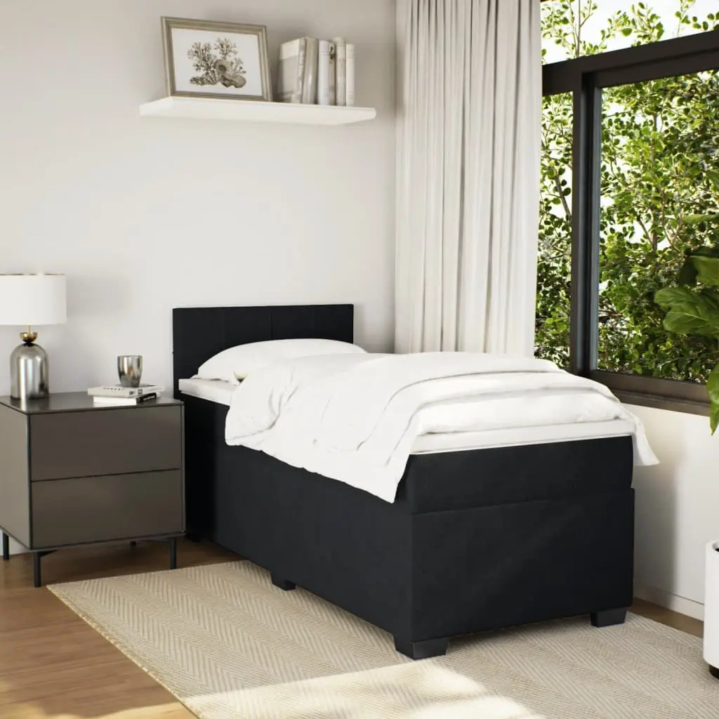 Pocket Sprung Mattress King Single Velvet Upholstered Box Spring Bed Frame