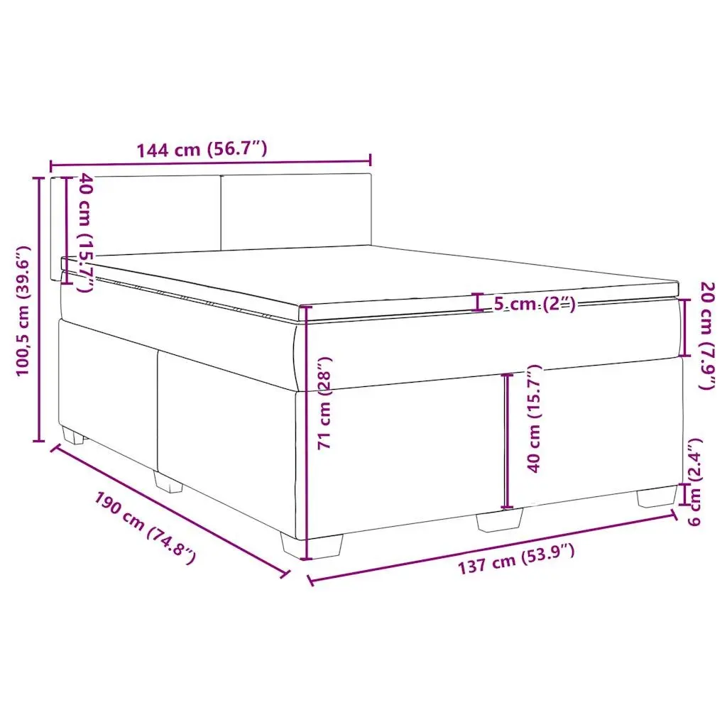 Box Spring Bed Velvet Upholstered Frame Double Pocket Sprung Mattress Black