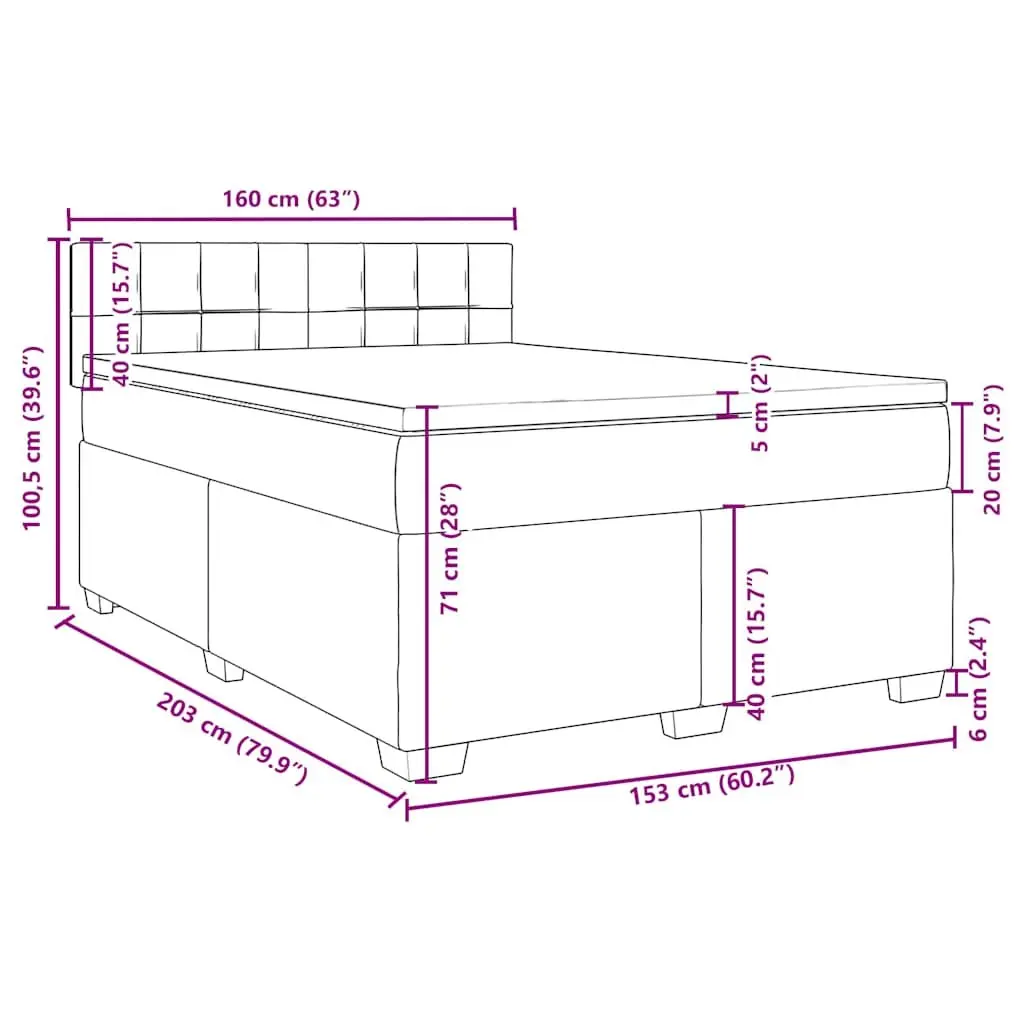 Box Spring Bed Velvet Queen Size Pocket Spring Mattress