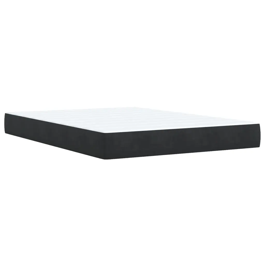 Queen Bed Frame Upholstered in Grey Velvet with Pocket Spring Mattress