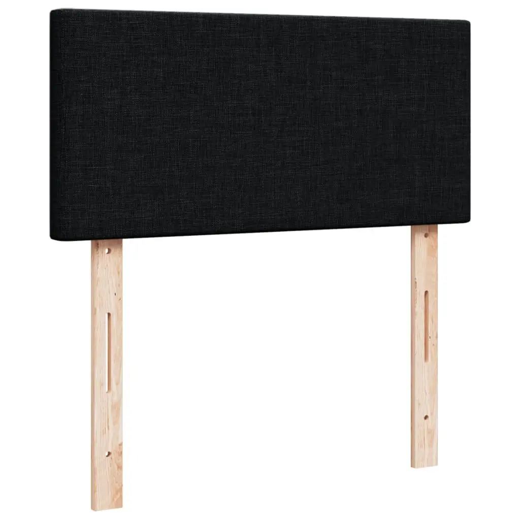King Single Box Spring Bed Black Fabric Frame Pocket Spring Mattress