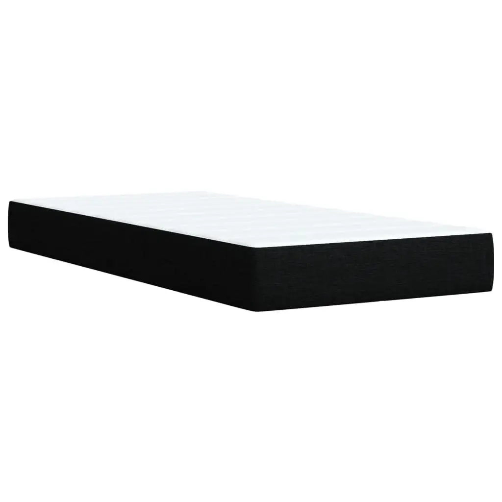 King Single Box Spring Bed Black Fabric Frame Pocket Spring Mattress