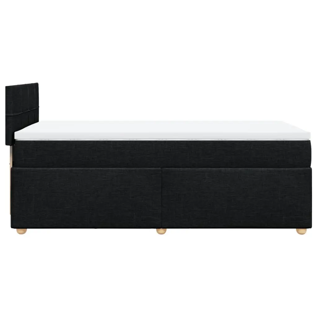 Box Spring Bed King Single Black Fabric Frame Pocket Spring Mattress