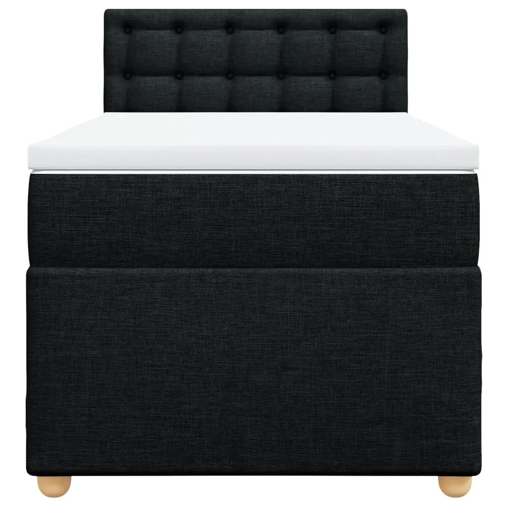 Box Spring Bed King Single Pocket Spring Mattress Black Polyester Fabric