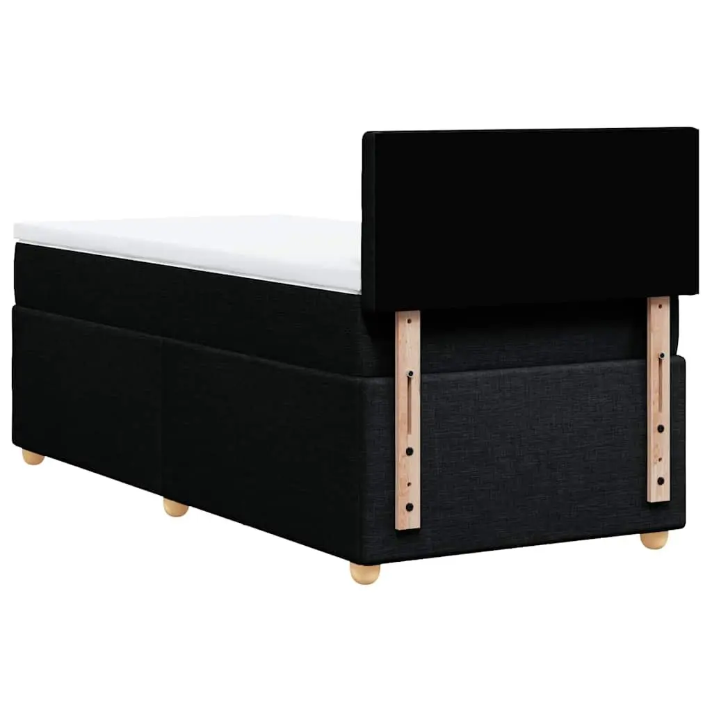 Box Spring Bed King Single Pocket Spring Mattress Black Polyester Fabric
