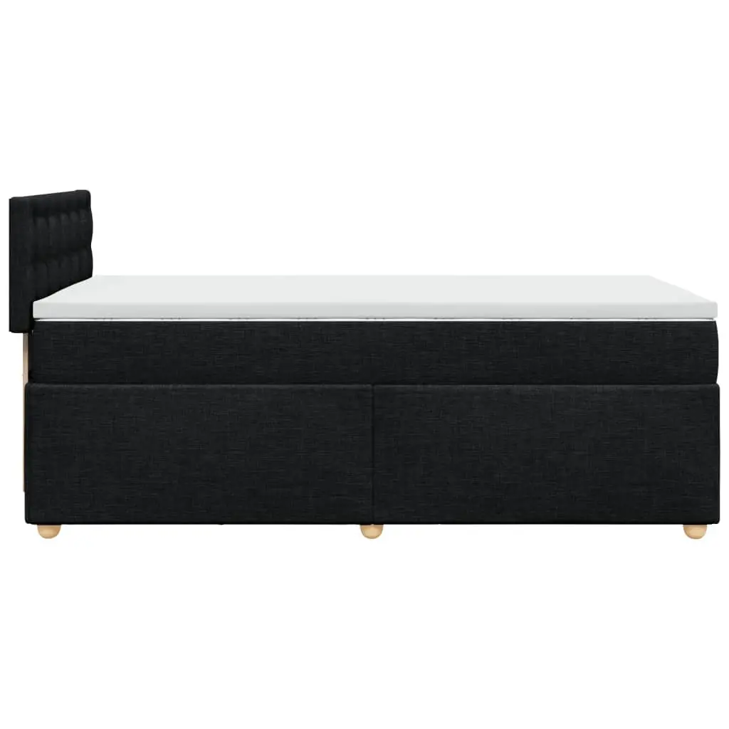 Box Spring Bed King Single Pocket Spring Mattress Black Polyester Fabric