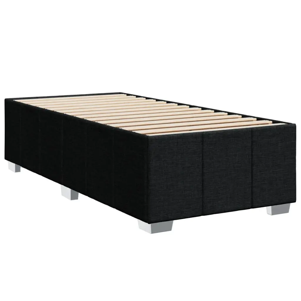 Box Spring Bed King Single Black Fabric Frame with Pocket Spring Mattress