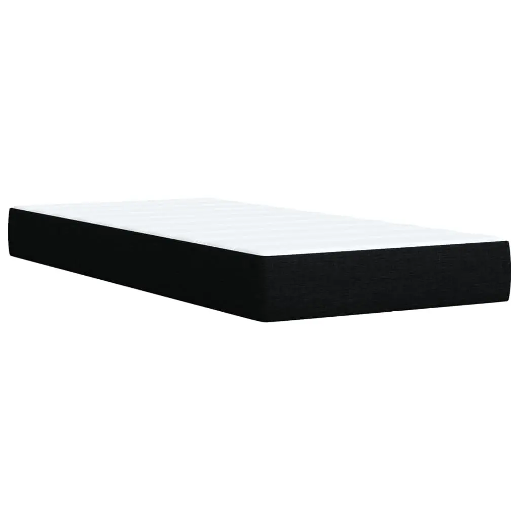 Box Spring Bed King Single Black Fabric Frame with Pocket Spring Mattress