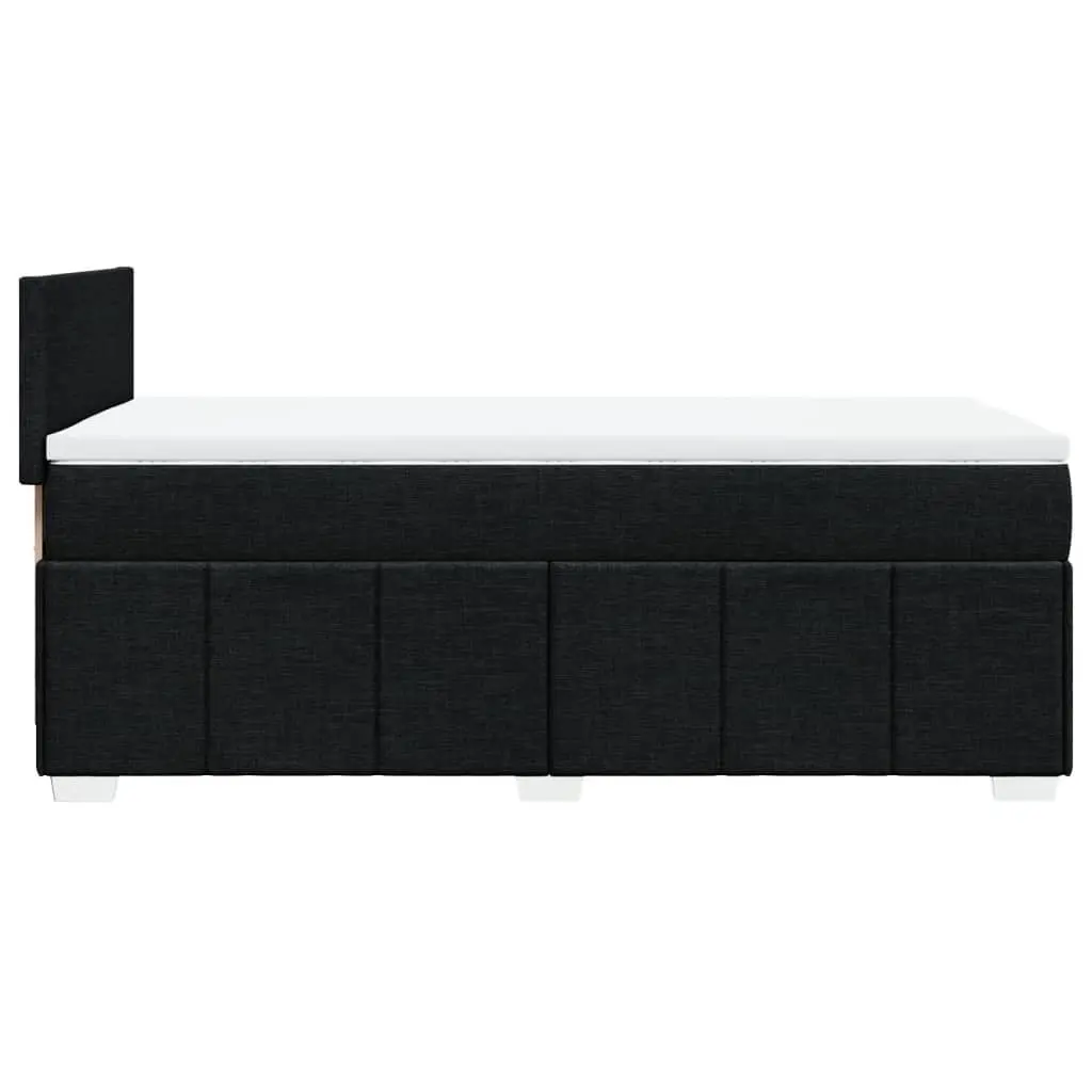 Box Spring Bed King Single Black Fabric Frame with Pocket Spring Mattress