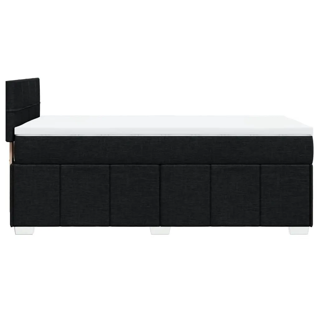 King Single Box Spring Bed Black Fabric Frame Pocket Spring Mattress