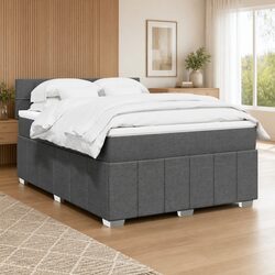 Cozy Double Box Spring Bed with Pocket Mattress in Black