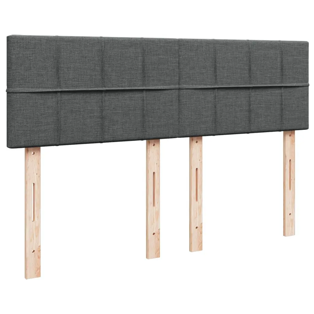Double Box Spring Bed with Pocket Mattress in Black