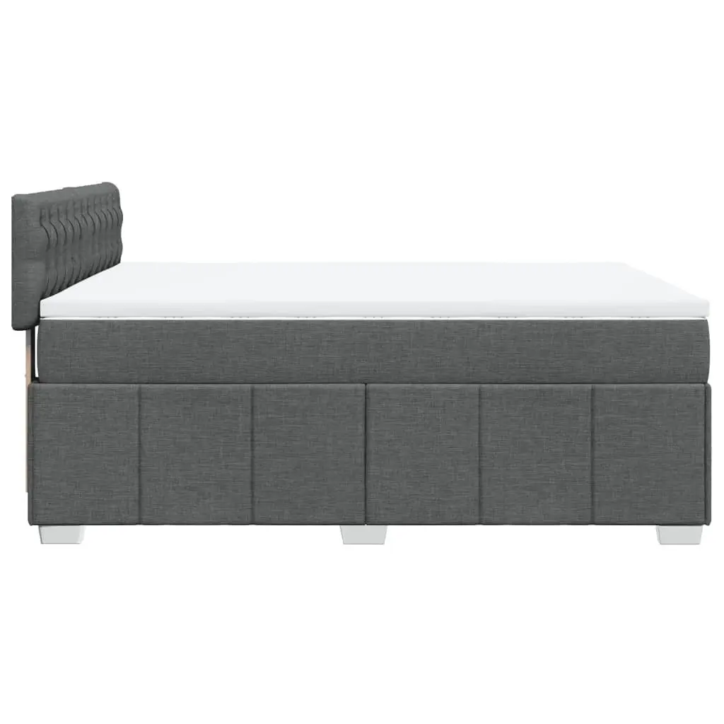 Double Box Spring Bed Black Fabric Frame Pocket Sprung Mattress Double Size
