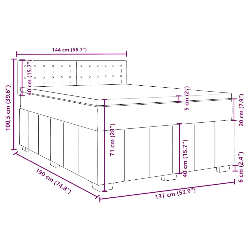 Double Box Spring Bed Black Fabric Double Pocket Mattress