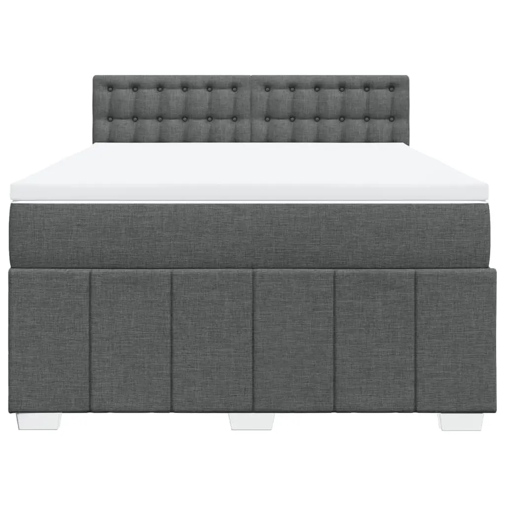 Double Box Spring Bed Black Fabric Double Pocket Mattress